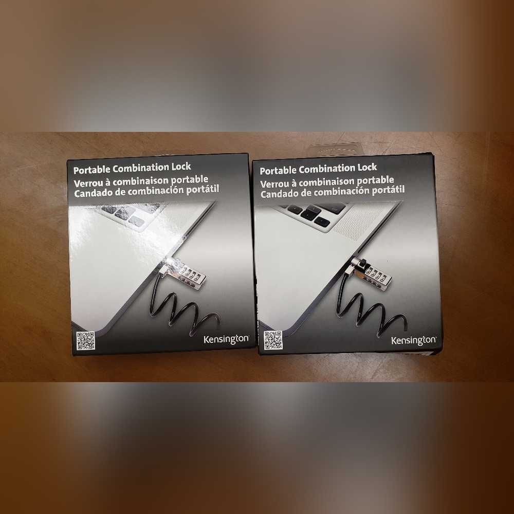 2-PACK Kensington Portable Combination Laptop Lock - Brand New, Never Used
